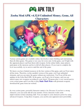 Zooba Mod APK v4.32.0 Unlimited Money, Gems, All Characters