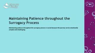 Maintaining Patience throughout the Surrogacy Process