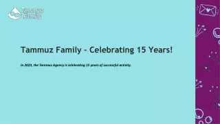 Tammuz Family – Celebrating 15 Years