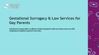 Gestational Surrogacy & Law Services for Gay Parents