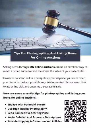 Tips For Photographing And Listing Items For Online Auctions