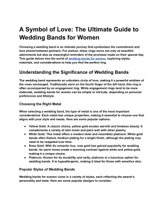 A Symbol of Love_ The Ultimate Guide to Wedding Bands for Women