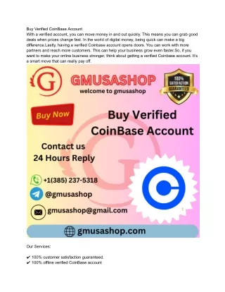 Buy Verified CoinBase Account