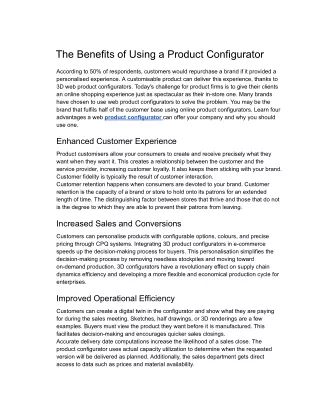 Prescient- The Benefits of Using a Product Configurator
