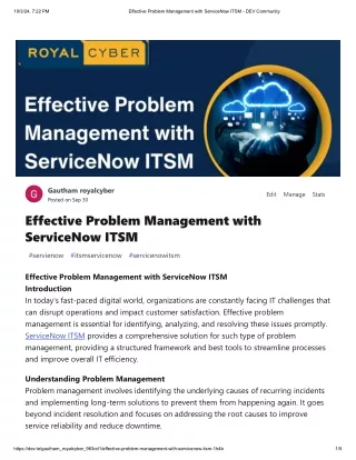 Effective Problem Management with ServiceNow ITSM