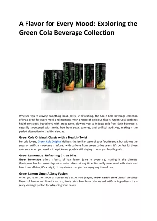 A Flavor for Every Mood Exploring the Green Cola Beverage Collection.docx