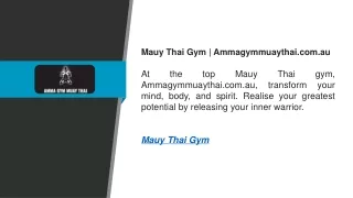 Mauy Thai Gym  Ammagymmuaythai.com.au