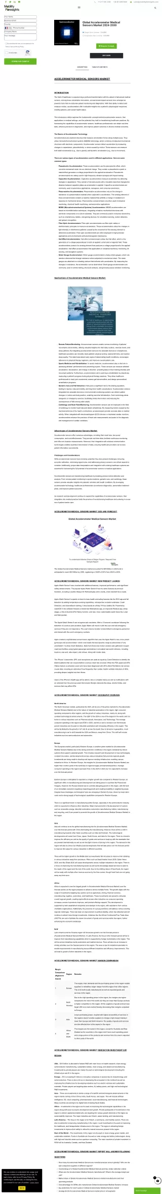 Global Accelerometer Medical Sensors Market 2024-2030