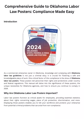 Oklahoma Labor Law Posters: Ensure Compliance with State Laws