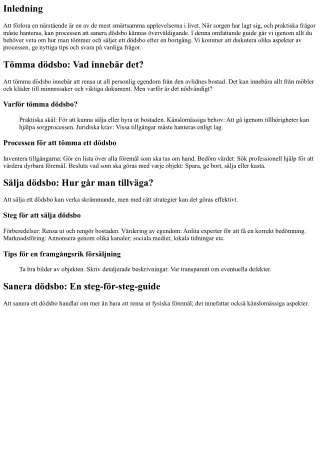 Guide till sanering av dödsbo efter en bortgång