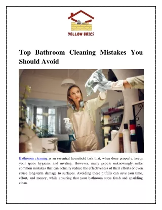 Top Bathroom Cleaning Mistakes You Should Avoid