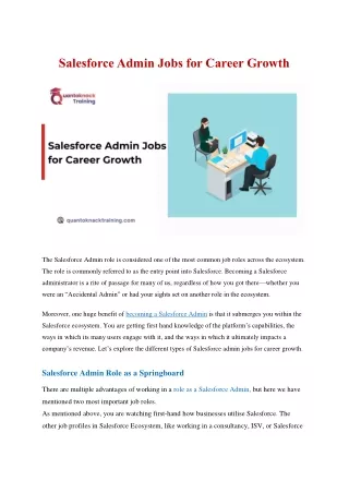 Salesforce Admin Jobs for Career Growth