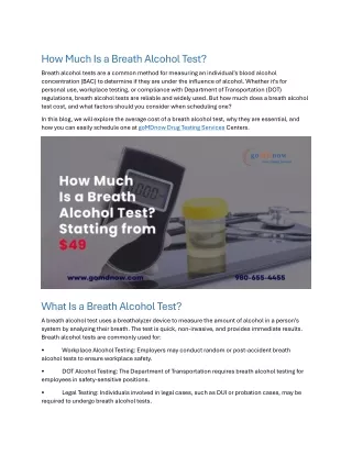 How Much Is a Breath Alcohol Test?