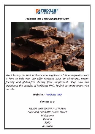 Prebiotic Imo  Nexusingredient.com