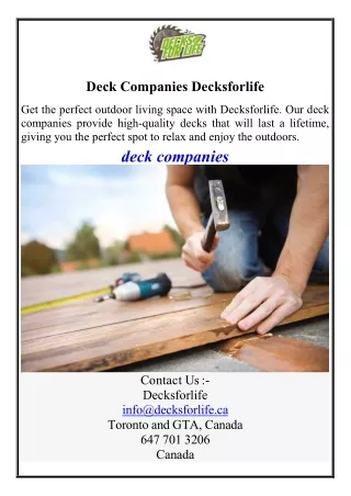 Deck Companies Decksforlife