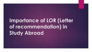 Importance of LOR (Letter of recommendation) in Study Abroad