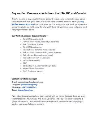 A Easy Way To Buy verified Venmo accounts
