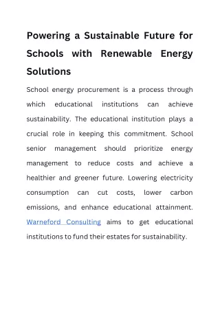 How Can Warneford Consulting Help with Schools' Energy Procurement?