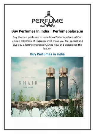 Buy Perfumes In India  Perfumepalace.in