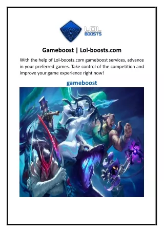 Gameboost  Lol-boosts.com
