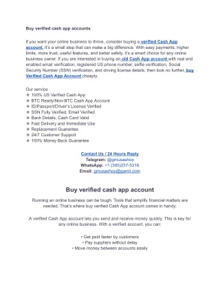 Buy verified cash app accounts
