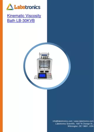 Kinematic Viscosity Bath LB-30