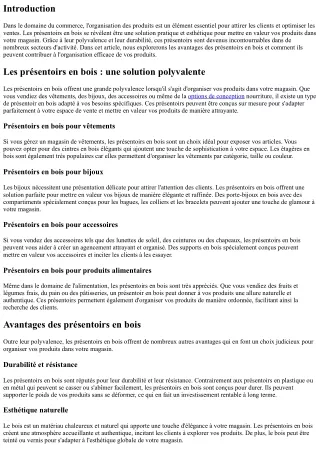 Les présentoirs en bois : une solution pratique pour organiser vos produits dans