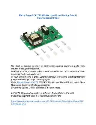 Market Forge 97-6276 208_240V Liquid Level Control Board _ CateringSparesOnline