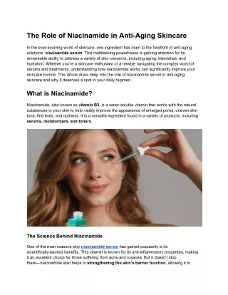 The Role of Niacinamide in Anti-Aging Skincare