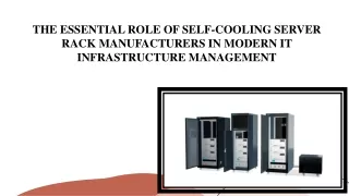 SELF-COOLING SERVER RACK MANUFACTURERS