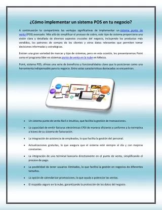 Cómo implementar un sistema POS en tu negocio