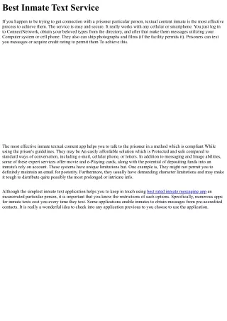 Very best Inmate Textual content Services