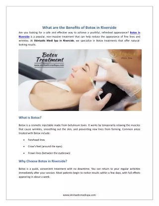 What are the Benefits of Botox in Riverside