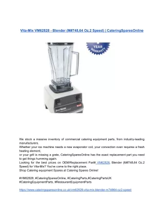 Vita-Mix VM62828 - Blender (M#748,64 Oz,2 Speed) _ CateringSparesOnline