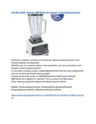 Vita-Mix 62828 - Blender (M#748,64 Oz,2 Speed) _ CateringSparesOnline