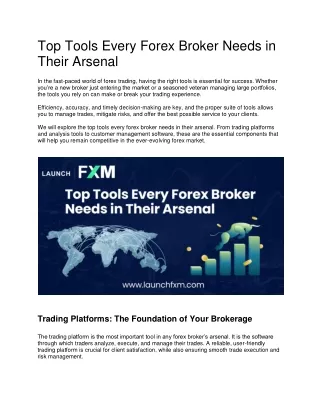 Top Tools Every Forex Broker Needs in Their Arsenal