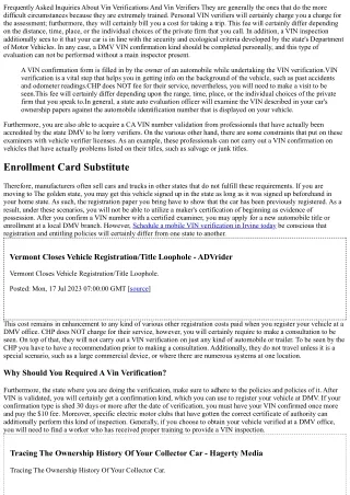 Obtain A Vin Verification Ct Gov