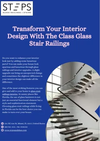 Interior Glass Stair Railings in Florida – Modern Banisters & Custom Stairs