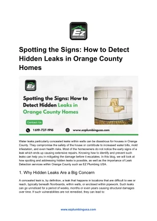Spotting the Signs_ How to Detect Hidden Leaks in Orange County Homes