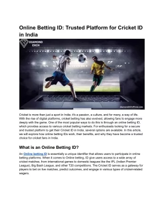 Online Betting ID_ Trusted Platform for Cricket ID in India