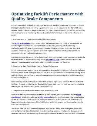 Optimizing Forklift Performance with Quality Brake Components-compressed