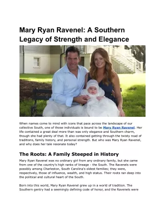 Mary Ryan Ravenel_ A Southern Legacy of Strength and Elegance