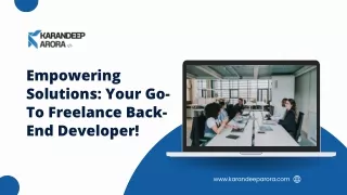 Expert Freelance Back-End Developer at Your Service