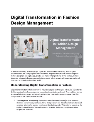 Digital Transformation in Fashion Design Management