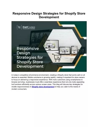 Key Responsive Design Techniques for Shopify Store Development