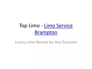 Top_Limo_Service_Brampton_Presentation