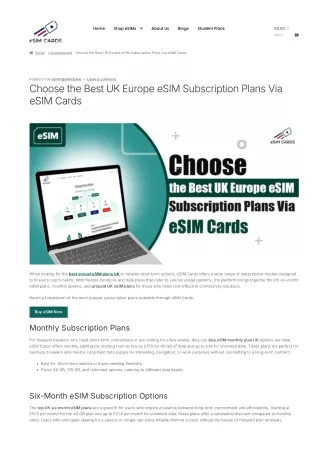 Best Annual eSIM Plans in the UK:  Long-Term Plans for 2024