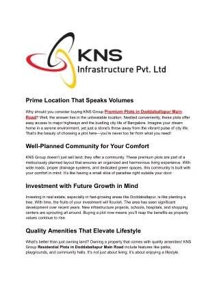 Premium Plots in Doddaballapur Main Road