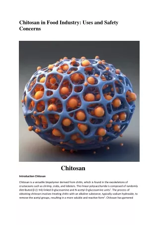 Chitosan in Food Industry Uses and Safety Concerns2