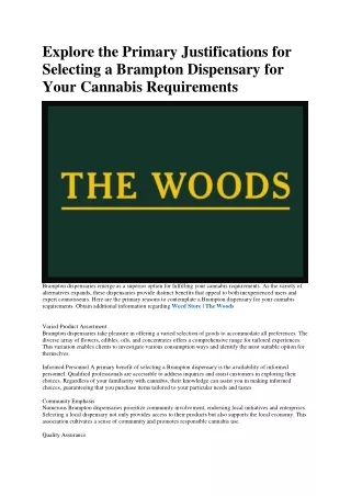 Weed Store | The Woods